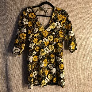 Zara Yellow & White Flower Dress (like new!)